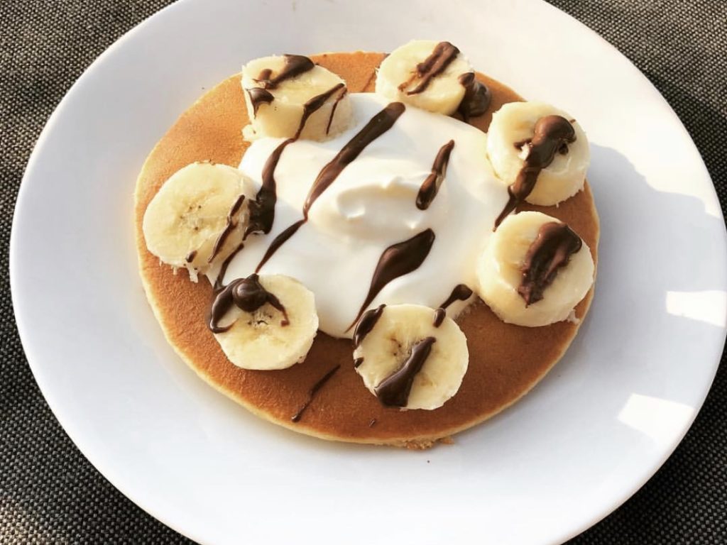 high protein pancake banana vanilla muscle fat loss food