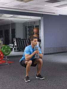 Dumbbell goblet squat technique