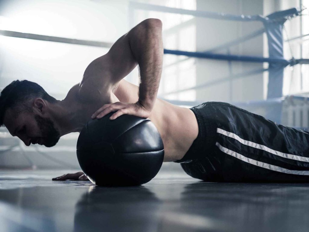 Gym man turning fat into muscle