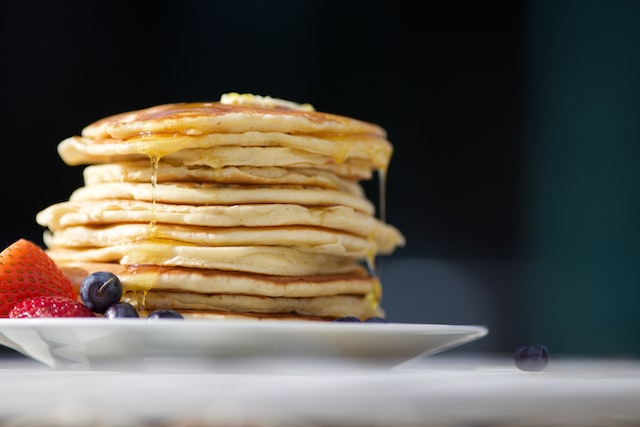 Protein pancake mix breakfast muscle fruit snack health food