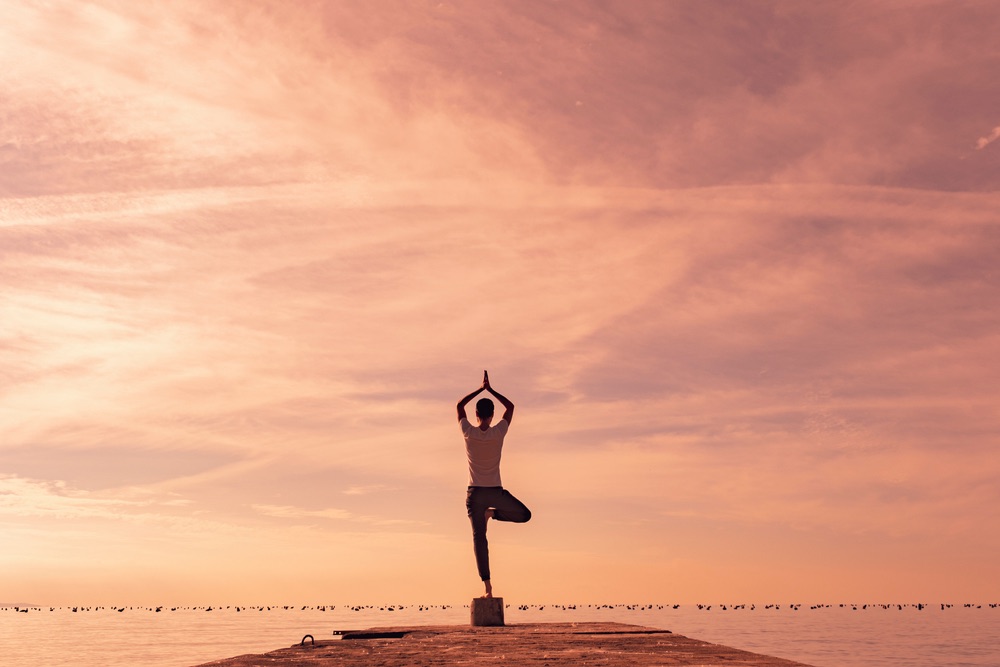 Man yoga breathwork resilience stress anxiety calm meditation